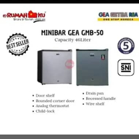 GEA MINIBAR GMB-50 MATTGREY & INOX/MINIBAR KAPASITAS 46L/MINIBAR GEA SILVER