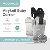 MOOIMOM Gendongan Bayi Premium AiryKnit MShape Baby Carrier Stary Gray