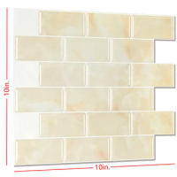 10pcs/ pack Self Adhesive Wallpaper 3d Wallpaper Sticker Kitchen Mosaic Tiles for Craft Crystal Resin Imitation Brick Wall