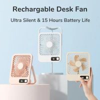 USB Fan Mini Rechargeable Portable Fan Table Electric Turbo Fan Small Powerful Folding Wireless Standing Fans For Camping Home