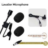 Omnidirectional Lavalier Microphone Lapel Clip Mic 4-Pin Mini XLR For Wireless System For Mobile Phone PC Laptop
