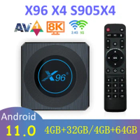 New X96 X4 Smart TV Android 11 TV Box Amlogic S905X4 Set Top Box 4GB 32gb 64gb Dual WIFI 8K Internet TV Receiver X96X4
