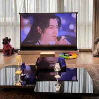 Hot selling TOP 100 inch Luxury ALR Motorized Floor Rising Projector Screen for 4K Ultra Short Throw Laser Projector