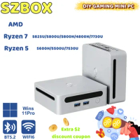 SZBOX mini pc ryzen 7 AMD 5800U 5825U 5800H 4800H 7730U 7530U DDR4 16GB 512GB SSD WIFI6 BT5.2 Win11 Pro diy gaming computer