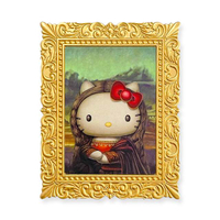 小禮堂 Hello Kitty x 達文西 蒙娜麗莎的微笑 畫框造型磁鐵 (名畫系列)