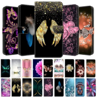 Leather Flip Case For Sony Xperia 1 10 5 II III IV V 2023 Flower Butterfly Painted Wallet Card Holder Stand Cover