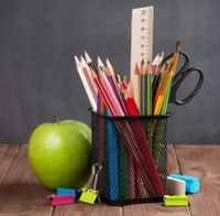 Combo Pen Holder Besi / Tempat Pen Jaring / Pen Stand Besi KOTAK