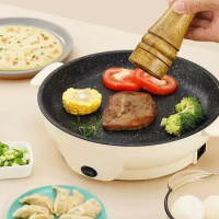 26cm Electric Griddles Dual-speed Temperature Controlled Electric Oven Round Maifan Stone Fried Grill Tray Electric Baking Tray