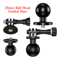 1 inch Ball Head Mount Adapter with 1/4"-20 Srew for GoPro 360° Rotation Gimbal Base Camera Tripod Mount for Mounts Motorcycle