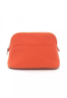 Hermes Pre-Loved Hermès bolide pouch 20 orange Feu Pouch canvas leather orange Brown silver hardware