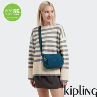 『牛角包』Kipling 石青翡翠綠小巧多層側背包-GABBIE MINI