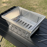 IGT Outdoor bbq Stove Card Folding Picnic Table Top Propane Cookout Stainless Steel Grill