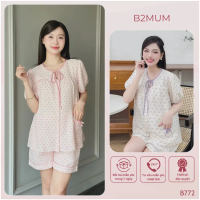 【Mới 2026】 Bộ bầu sooc đũi nơ . Chất đũi siêu nhẹ, mềm, thấm hút mồ hôi B772 B2 MUM