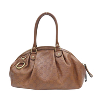 【二手名牌BRAND OFF】GUCCI 古馳 棕色 牛皮 手提包 223974