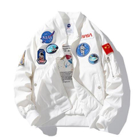 เสื้อแจ็กเก็ตเบสบอล กันแดด ทรงหลวม ลายนักบินอวกาศ Nasa เหมาะกับฤดูใบไม้ผลิ และฤดูร้อน สําหรับผู้ชาย 