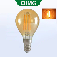 Mentol Filamen Coklat LED, OIMG, Mentol Edison Retro G45, E14, 220V, 2W / 4W / 6W, Cahaya Hangat, 27