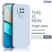 Solid Soft Liquid Silicone Phone Case for Xiaomi Redmi Note 9 T Pro 9T Angel Eyes Note9 Note9T 9Pro 5G Straight Edge Back Covers