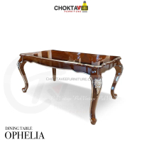 โต๊ะอาหาร วินเทจ หลุยส์ 150-200cm (Platinum Classic Series) สีเข้ม รุ่น TTB-LV-OPHELIA [Pick Collect