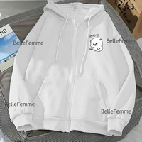 Hoodie zipper wanita cute cat aesthetic jaket wanita terbaru couple bestie viral murah l xl xxl baha