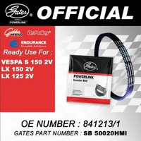 VAN BELT GATES V BELT VESPA LX 125 GTS PRIMAVERA SPRINT 150 2V V3 EPDM ASLI LX 125 2V