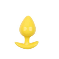 Plug Silika 3 bagian termasuk Plug Set aman lembut manik-manik Butt Plug mainan kuning