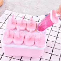 Ice Cream Molds 6/8Cell Frozen Ice Cube Molds Popsicle DIY Making Summer Favorites Cute Mold Household Kitchen Supplies