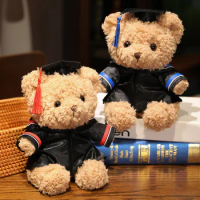 Hot 1pc 23cm Doctor's Clothing Teddy Bear Doll Plush Toy Small Sitting Bear Doll Boys Girls Students Graduation Gift