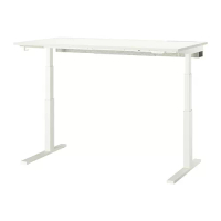 MITTZON 升降式工作桌, 電動 白色, 160x80 公分