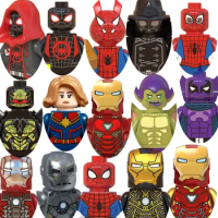 WM6052 WM6055 Movie Marvel Superhero Spider-Man Iron Man Blocks Cartoon Character Building Block Child's Birthday Present