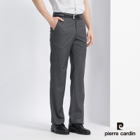 Pierre Cardin 皮爾卡登 男款 縲縈混紡彈性素色平口西裝長褲-灰色 (5227843-95)