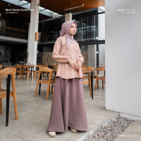 HAYNA Heidy One Set Dress (Cherry Blossom) - Daily Dress Busui Friendly Atas Bawah Gamis Wanita Musl