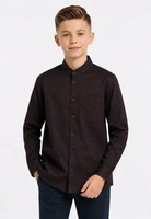 Arjuna Weda Kemeja Batik Anak Latar Tenun 51052029 - Cokelat M