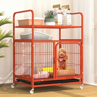 SpaceSaving Multifunctional Dog Cage Indoor Pet Haven with Toilet Stylish Dog Bed Home Pet House with Teddy Bear Dog Fence