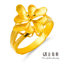 【GJS 金敬順】黃金戒指愛心薔薇(金重:1.36錢/+-0.03錢)