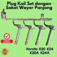 Used HONDA K20 K24 K20A K24A Ignition Plug Coil Set with Socket & Long Wire Plug Coil Set Sekali Way