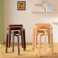 實木餐板凳凳子家用方凳小板凳木板凳四方凳飯桌餐椅成人折疊椅子