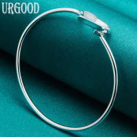 925 Sterling Silver Double Heart Open Bangle For Women Man Party Engagement Wedding Romantic Fashion Jewelry Gift