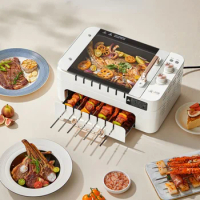 Indoor Grill Machine Barbecue Plate Electric Roaster Pan Small Stove Automatic Rotating Barbecue Family Barbecue