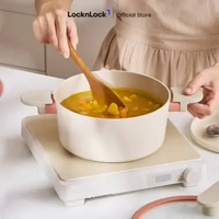 LocknLock Suit Bric IH Pan with Lid – Panci Casserole / Sauce Pan / Low Pot Casserole-20cm