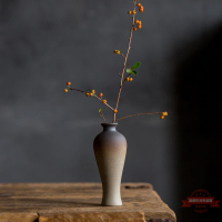 陶罐花瓶禪意粗陶陶瓷仿柴燒裝飾客廳擺件器皿創意綠蘿小花器廠家