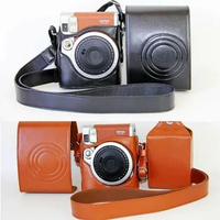 PU Leather Camera Case Cover Bag For Fuji Fujifilm Instax Mini 90 Digital Camera Bag Pouch Protector + Shoulder Strap