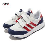Adidas 慢跑鞋 Run 70S CF K 童鞋 中童 白 藍 紅 麂皮 魔鬼氈 復古 休閒 GW0333