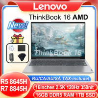 2024 Lenovo ThinkBook 16 Slim Laptop AMD R5-8645H/R7-8845H Radeon 760M/780M 8G+8G DDR5 RAM 1TB SSD 16inches 2.5K 120Hz Notebook