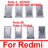 Sim Card Memory Card Slot Tray Holder For Xiaomi Redmi Note 4 4X Global 4G 64G Sim Card Adapter Cell Phone Replacement Parts