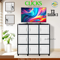 LEMARI PLASTIK SERBAGUNA TABITHA CLICKS TOWER 3 LOCKER BOX
