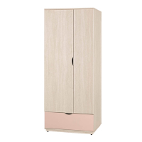 Boden-斯緹2.5尺粉色二門單抽衣櫃(單吊桿)-76x59x183cm