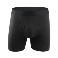 Long Boxer For Man Cotton Men's Panties Family Print Boxershorts Mens Open Front Underwear Sexy Male Underpants Shorts