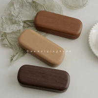 INS Retro Imitation Wood Grain Niche Japanese Style Girl High-end Simple Art Portable Glasses Case S