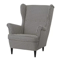 STRANDMON 扶手椅, vibberbo 黑色/米色, 82x96x101 公分