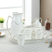 家用水具套裝陶瓷創意冷水壺套裝耐高溫家用涼水壺套裝杯具歐式 交換禮物